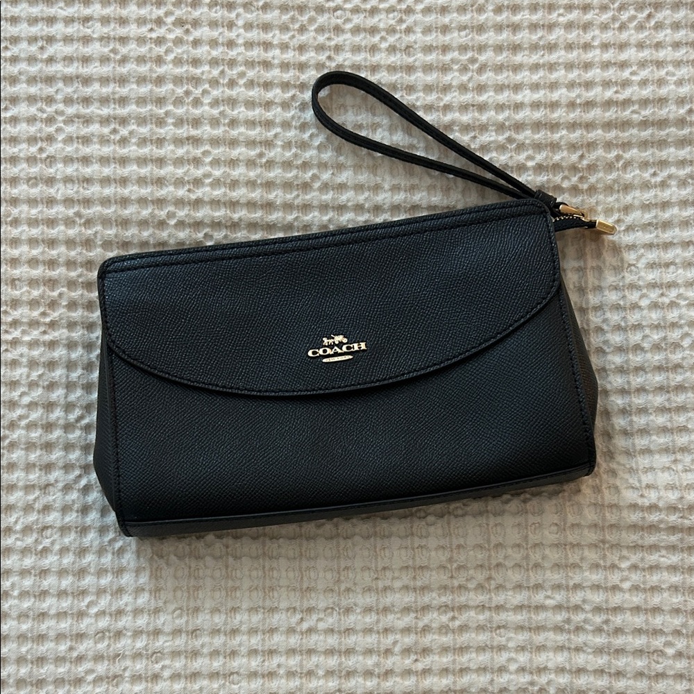 Coach Black Leather Wristlet